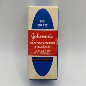 Vintage Johnson’s Unwaxed Dental Floss For Dispenser Unused Nice Condition